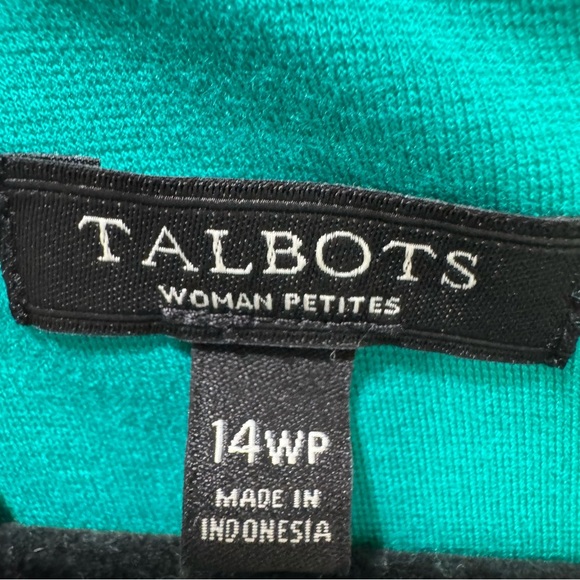 NWT Talbots Flounce Refined Ponte Sheath Dress Solid Turquoise Teal 14 WP - Picture 6 of 13